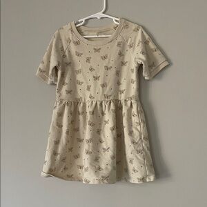 Rylee + Cru Tan Butterfly Print Kids Dress